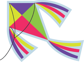 Vibrant Sky Kite of Colorful Patterns PNG