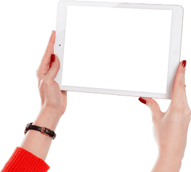 Stylish Tablet Display in Hands PNG