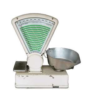 Vintage Grocery Scale with Green Measurement Dial PNG