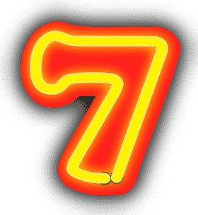 Vibrant Neon Sign Number Seven PNG