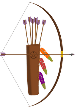 Colorful Arrow Quiver with Bow PNG