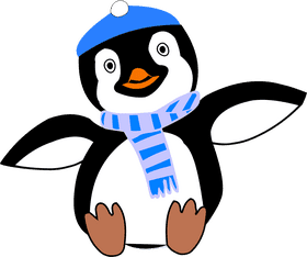 Winter Wonderland Penguin in Cozy Attire PNG