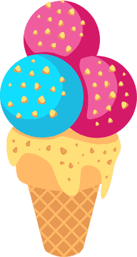 Rainbow Delight Ice Cream Cone PNG