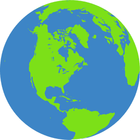 Vibrant Green and Blue Globe of Earth PNG