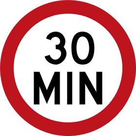 30-Minute Road Sign Warning PNG