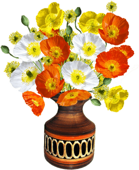 Vibrant Floral Symphony A Flower Arrangement Delight PNG