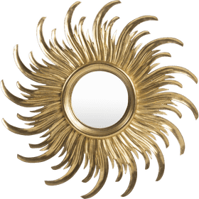 Sunburst Mirror Frame with Radiant Design PNG