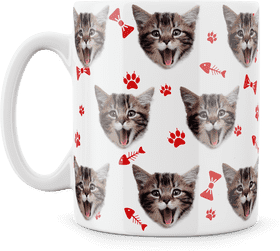 Whimsical Ceramic Mug with Playful Kittens PNG