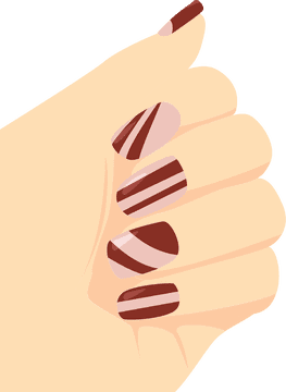 Elegant Stripes Nail Polish Art PNG