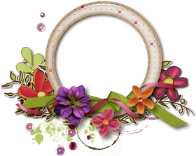 Whimsical Floral Frame Blossom PNG