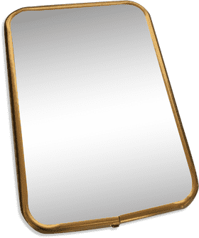 Elegant Golden Mirror Frame Reflection PNG