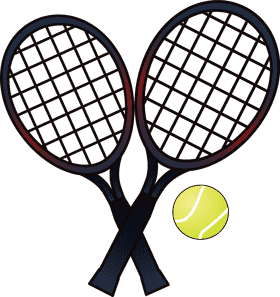 Tennis Rackets and Ball Game On! PNG