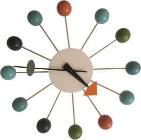 Modern Artistic Clock with Colorful Dots PNG