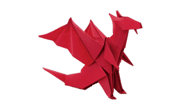 Origami Crane Inspired Mythical Dragon PNG