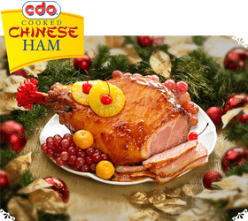 Festive Chinese Ham Delight on a Platter PNG