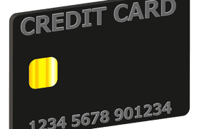 Stylish Black Credit Card Design with Bold Text PNG