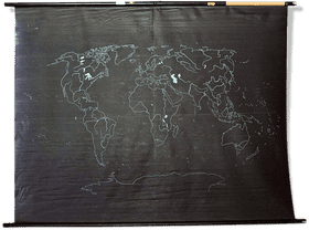 Chalk Artistry A World Map on Slate PNG