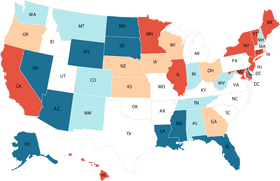 Color Coded World Map of U S States - World Map Of U S States By Color Coding Png