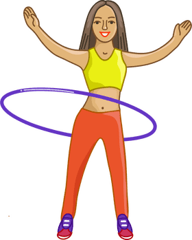 Hula Hooping Fun Near the Basketball Hoop PNG