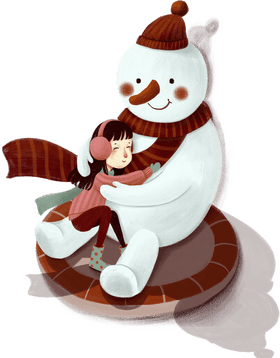 Winter Smiles A Snowman’s Embrace PNG