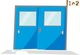 Bright Blue Double Door Entrance PNG