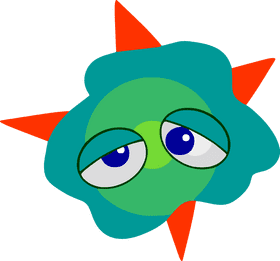 Cheerful Wavy Virus with Curious Eyes PNG