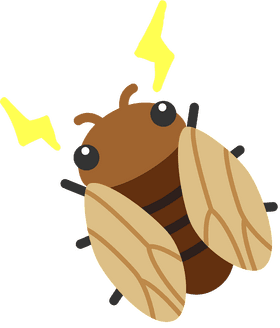 Buzzing Insect with Lightning Energy PNG