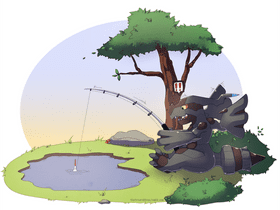 Fishing Adventures with a Robotic Friend PNG