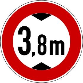 Height Limit Sign - 3 8 Meters PNG