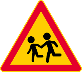 Caution Child Safety Zone Ahead PNG