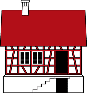 Charming Red Roof Cottage House PNG