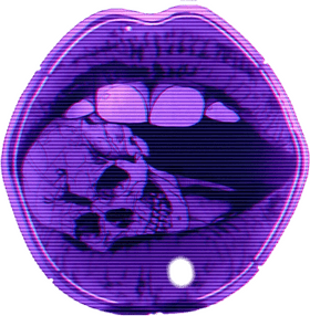 Vivid Lip with Skull Reflection PNG