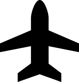 Sleek Airplane Silhouette in Flight PNG
