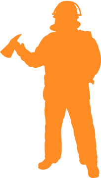 Brave Firefighter Ready for Action PNG