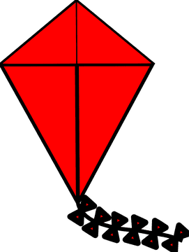 Vibrant Red Kite Dancing in the Sky PNG