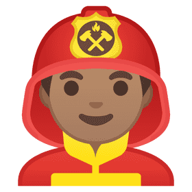 Brave Firefighter Ready for Action PNG