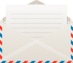 Classic Envelope Mail with Lined Letter Inside PNG
