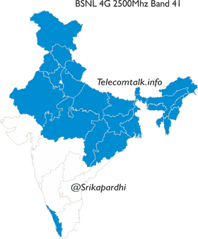 World Map of BSNL 4G Coverage in India PNG