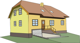 Sunny Yellow Dream House PNG