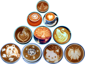 Artistic Coffee Creations A Latte Love Affair PNG