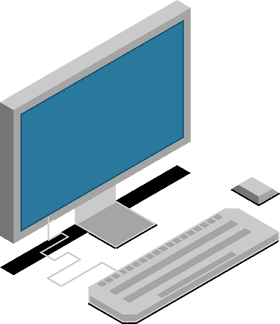 Modern Computer Part Monitor and Keyboard Setup PNG