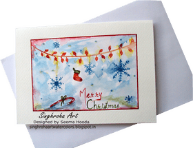 Green Card Christmas Celebration Card PNG
