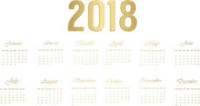 Elegant Gold Calendar of 2018 PNG
