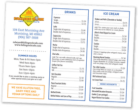 Falling Rock Restaurant Menu Summer Delights & Sweet Treats PNG