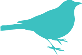 Turquoise Silhouette of a Charming Bird PNG