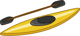 Vibrant Yellow Kayak Ready for Adventure PNG