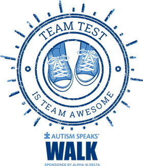 Rubber Stamp of Team Spirit for Autism Awareness PNG