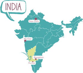 Map of India Highlighting Key Cities PNG