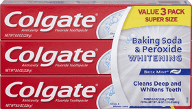 Colgate Baking Soda Peroxide Whitening Toothpaste Trio PNG