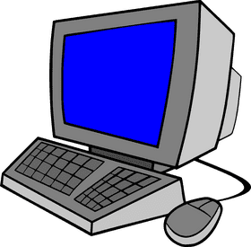 Classic Computer Part Monitor and Keyboard Setup PNG